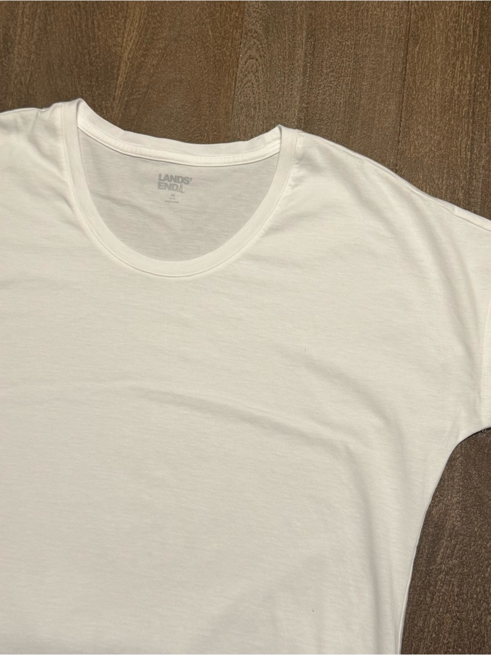 Lands End Women’s Short Sleeve Tunic Top White Size Medium